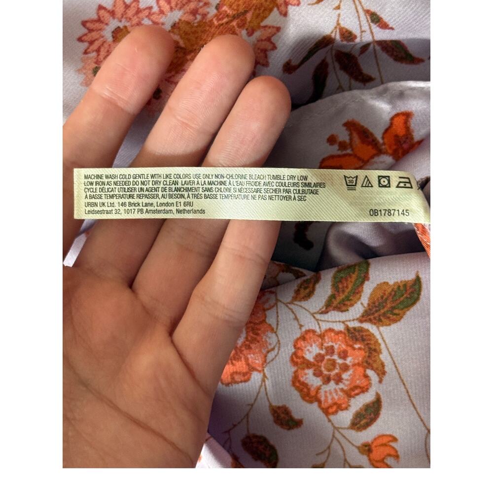 Free People On My Own Floral Satin nightgown purple size Medium M - Picture 8 of 9